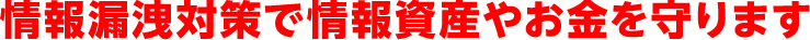 情報漏洩対策で情報資産やお金を守ります