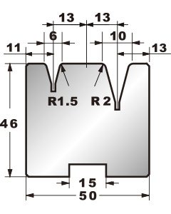 Reversible Acute 2V Die 33706 6×10