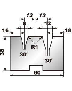 Reversible Acute 2V Die 339 8×12